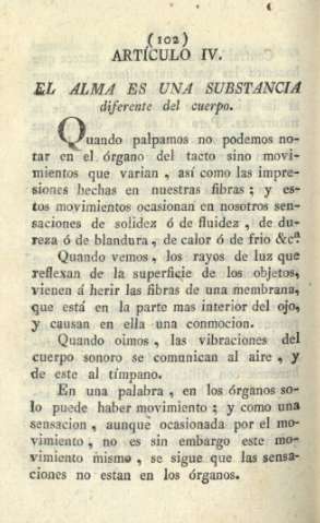 Artículo IV. El alma es una substancia diferente del cuerpo