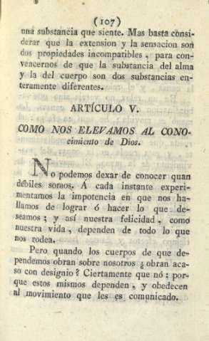 Artículo V. Como nos elevamos al conocimiento de Dios