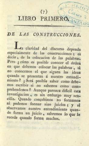 Libro primero. De las construcciones