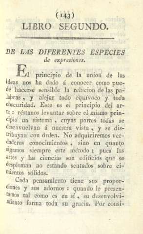 Libro segundo. De las diferentes especies de expresiones