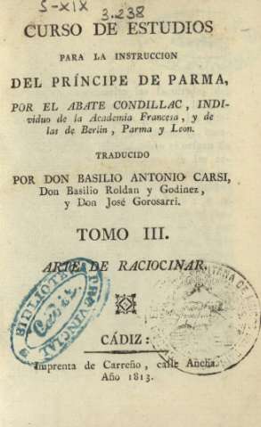 Curso de estudios para la instruccion del Príncipe de Parma ... Tomo III