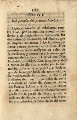 Lección II. Del pecado del primer hombre