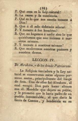 Lección IV. De Abraham, y de los demás Patriarcas