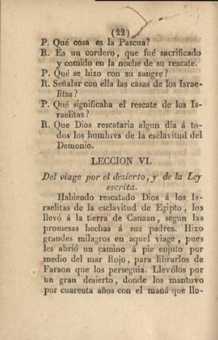 Lección VI. Del viage por el desierto, y de la Ley escrita
