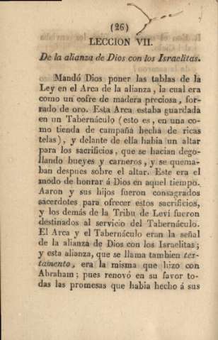 Lección VII. De la alianza de Dios con los Israelitas