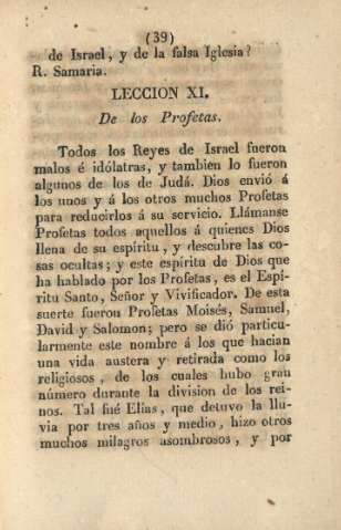 Lección XI. De los profetas