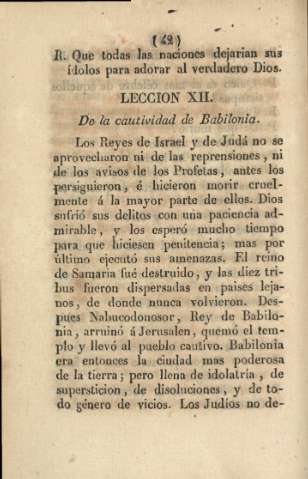 Lección XII. De la cautividad de Babilonia