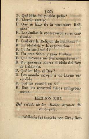 Lección XIII. Del estado de los Judíos despues del cautiverio