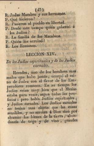 Lección XIV. De los judíos espirituales y de los judíos carnales