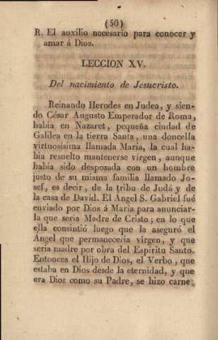 Lección XV. Del nacimiento de Jesucristo