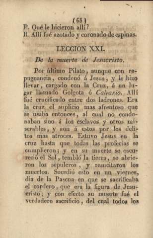 Lección XXI. De la muerte de Jesucristo
