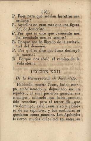 Lección XXII. De la Resurreccion de Jesucristo