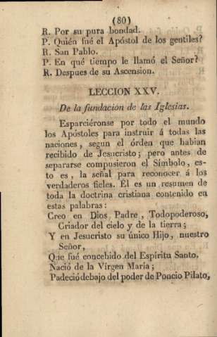 Lección XXV. De la fundacion de las Iglesias