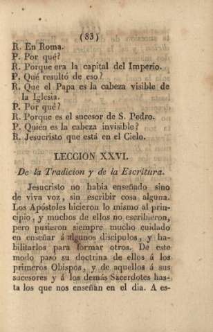 Lección XXVI. De la tradicion y de la Escritura