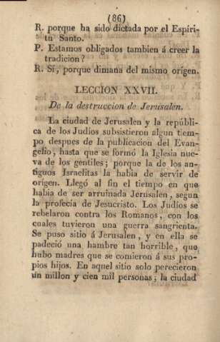 Lección XXVII. De la destruccion de Jerusalen