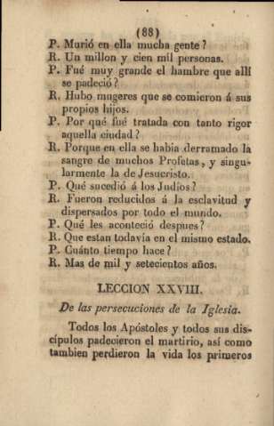 Lección XXVIII. De las persecuciones de la Iglesia