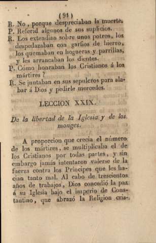 Lección XXIX. De la libertad de la Iglesia y de los monges