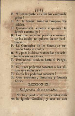 Lección IX. Del perdob de los pecados