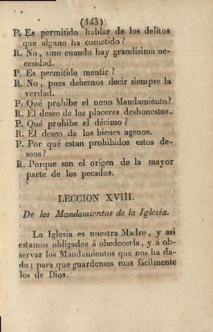Lección XVIII. De los mandamientos de la Iglesia