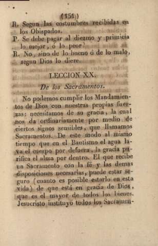 Lección XX. De los Sacramentos
