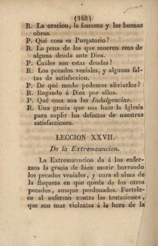 Lección XXVII. De la Extremauncion