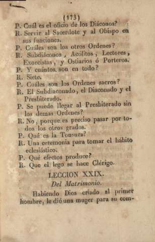 Leccion XXIX. Del matrimonio