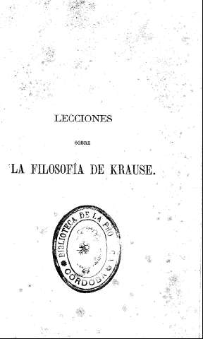Lecciones sobre la filosofía de Krause