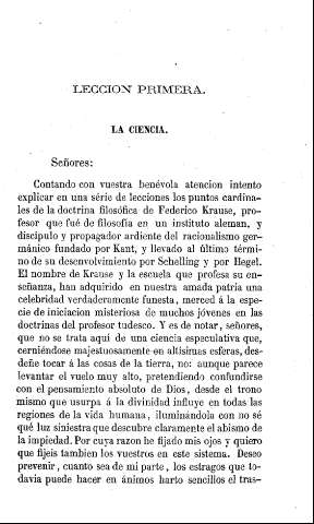 Leccióm primera. La ciencia.