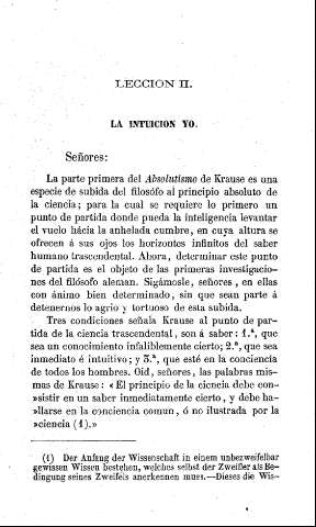 Lección II. La intuición yo.