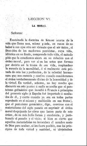 Leccion VI. La moral