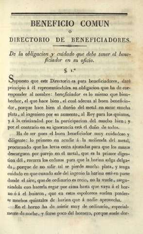 Beneficio comun ó directorio de beneficiadores