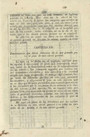 Capítulo XII. Consecuencias que deben deducirse de lo que precede para el plan de una cárcel general