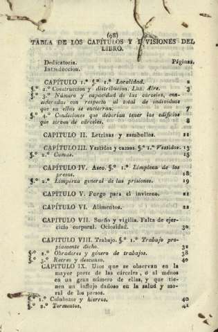 Tabla de los capítulos y divisiones del libro
