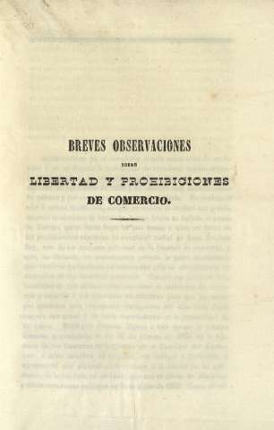 Breves observaciones sobre libertad y prohibiciones de comercio