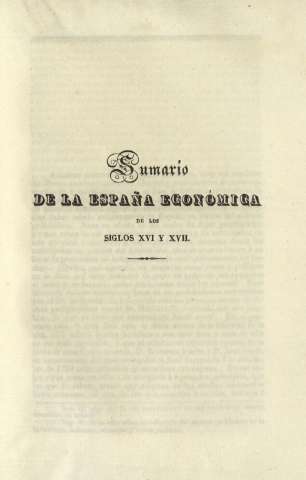 Sumario de la España económica de los siglos XVI y XVII