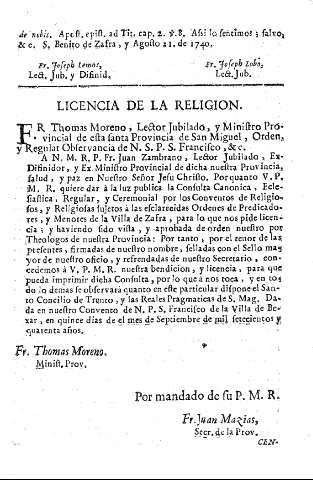 Licencia de la religion