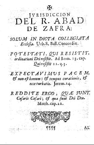 Jurisdiccion del R. Abad de Zafra