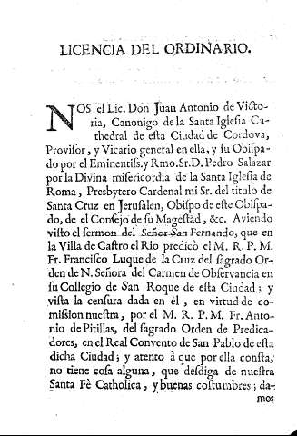 Licencia del ordinario