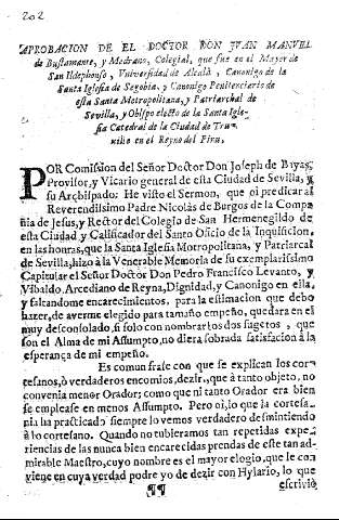 Aprobacion de el Doctor Don Juan Manuel de Bustamante, y Medrano ...