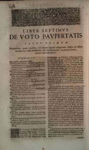 Liber Septimvs. De voto paupertatis