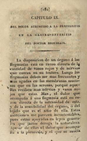 Capitulo IX. Del doctor atribuido a la peritonitis en la gastro-enterítis del doctor Broussais