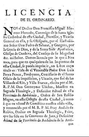 Licencia de el ordinario