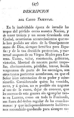 Descripcion del Carro Triunfal