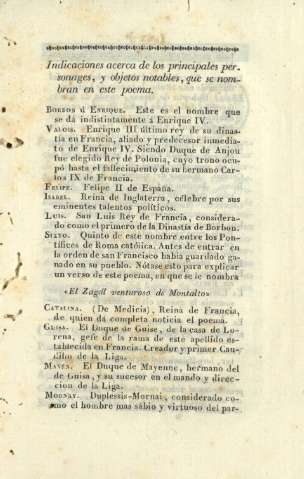 Indicaciones acerca de los principales personages, y objetos notables, que se nombran en este poema