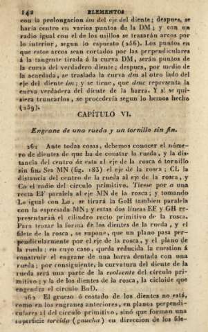 Capítulo VI. Engrande de una rueda y un tornillo sin fin