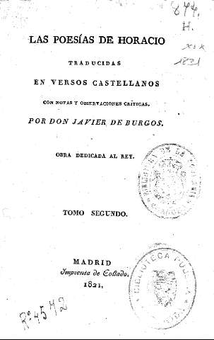 Las poesías de Horacio. Tomo segundo
