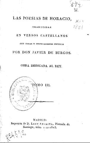 Las poesías de Horacio. Tomo III