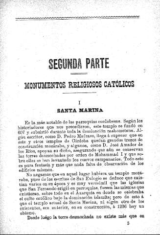 Segunda parte. Monumentos religiosos católicos