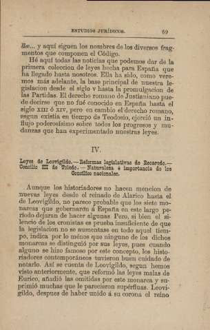 IV. Leyes de Leovigildo.- Reformas legislativas de Recaredo ...