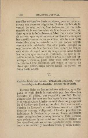 VI. Abolicion del derecho romano ...